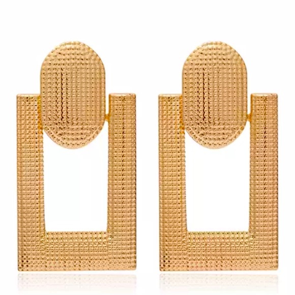 NEW 18K GOLD BIG DROP EARRINGS - Picture 3 of 6